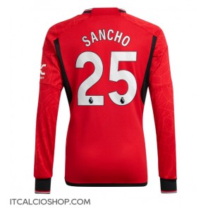 Manchester United Jadon Sancho #25 Prima Maglia 2023-24 Manica Lunga